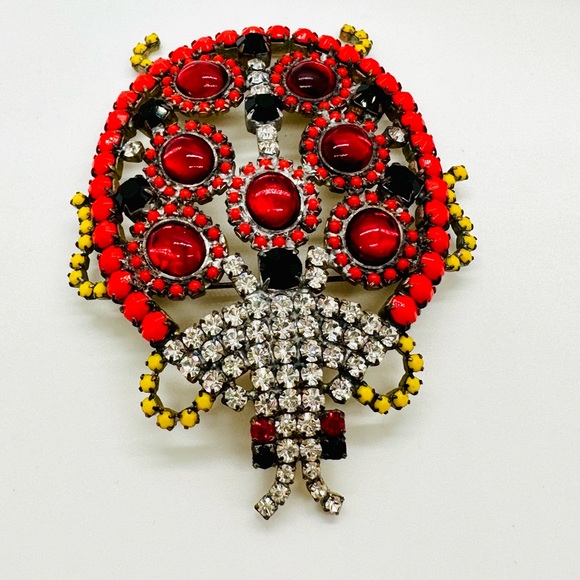 🐞 Huge Vintage Rhinestone Crystal Ladybug brooch - Picture 13 of 13